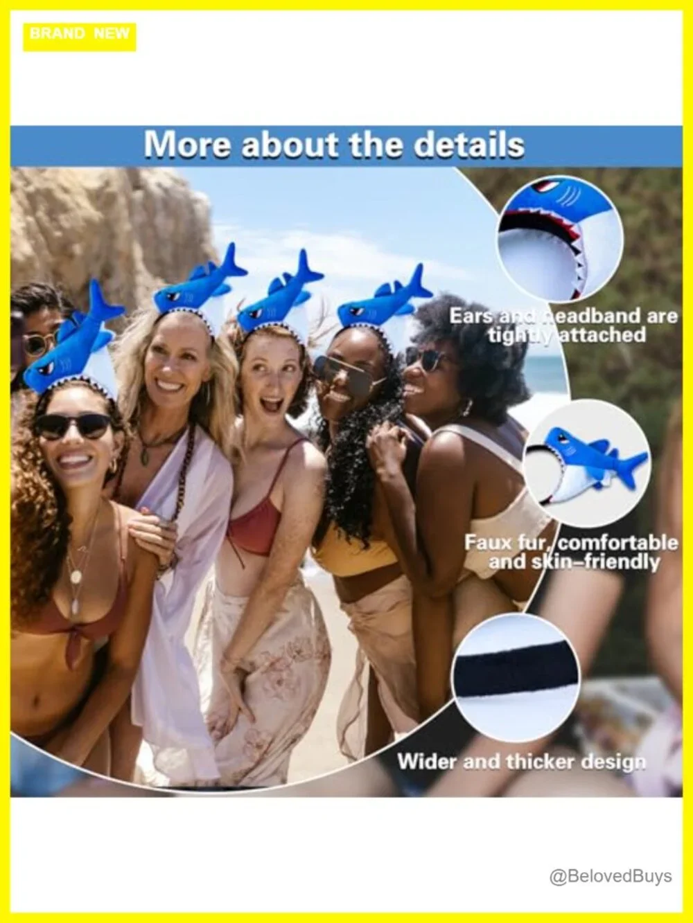 Shark Headband Costume Accessory Felt Premium for Halloween Cosplay Party